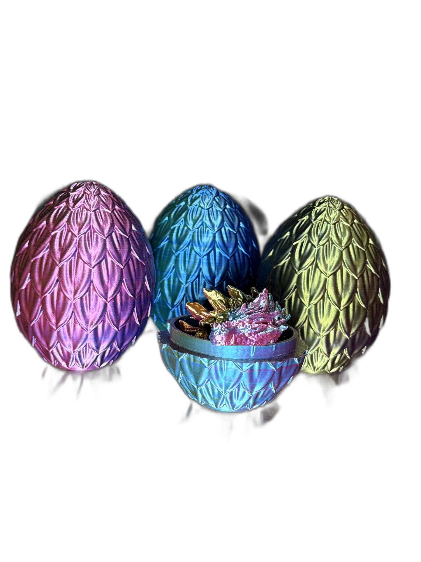 Petal Scaled Dragon Egg with Twist-Lock Shell & Articulated Dragon | Mythical Collectible Gift
