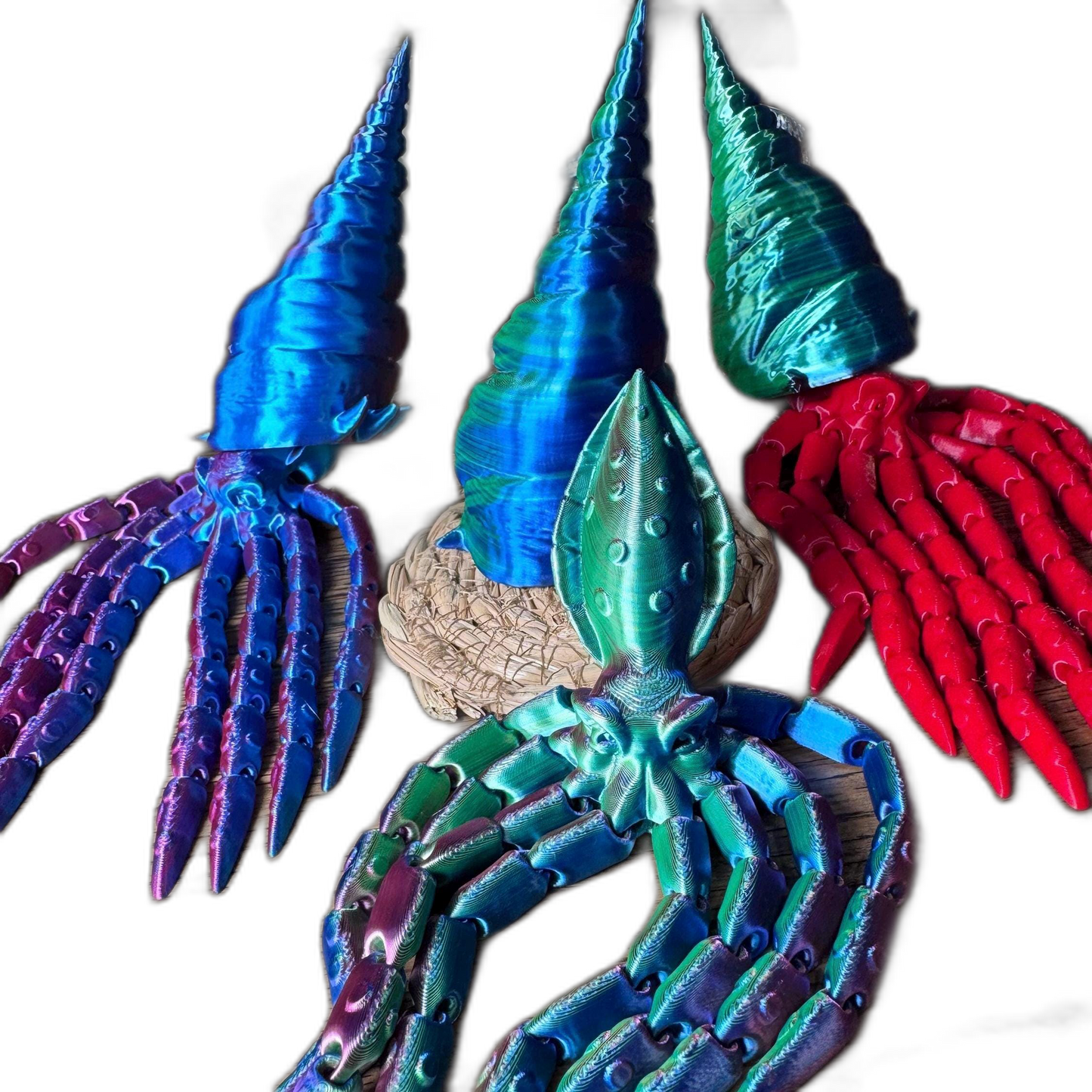 Wavy the Articulated 3D Squid with Removable Shell