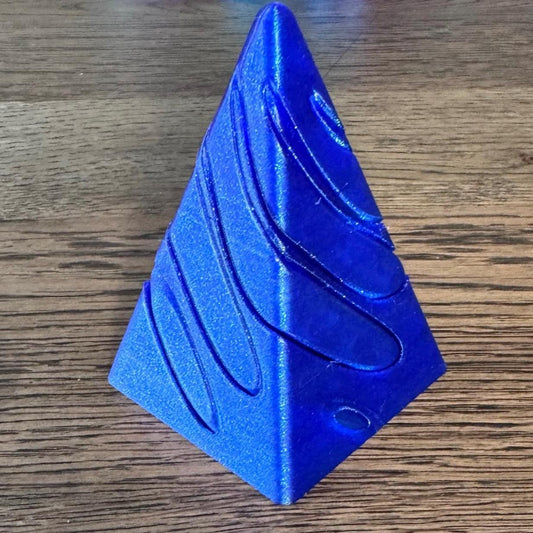 Glitter HypnoTwist Pyramid - Impossible Infinity Spiral Smooth Pyramid, Perfect Gift for Him, Modern Fidget Decoration