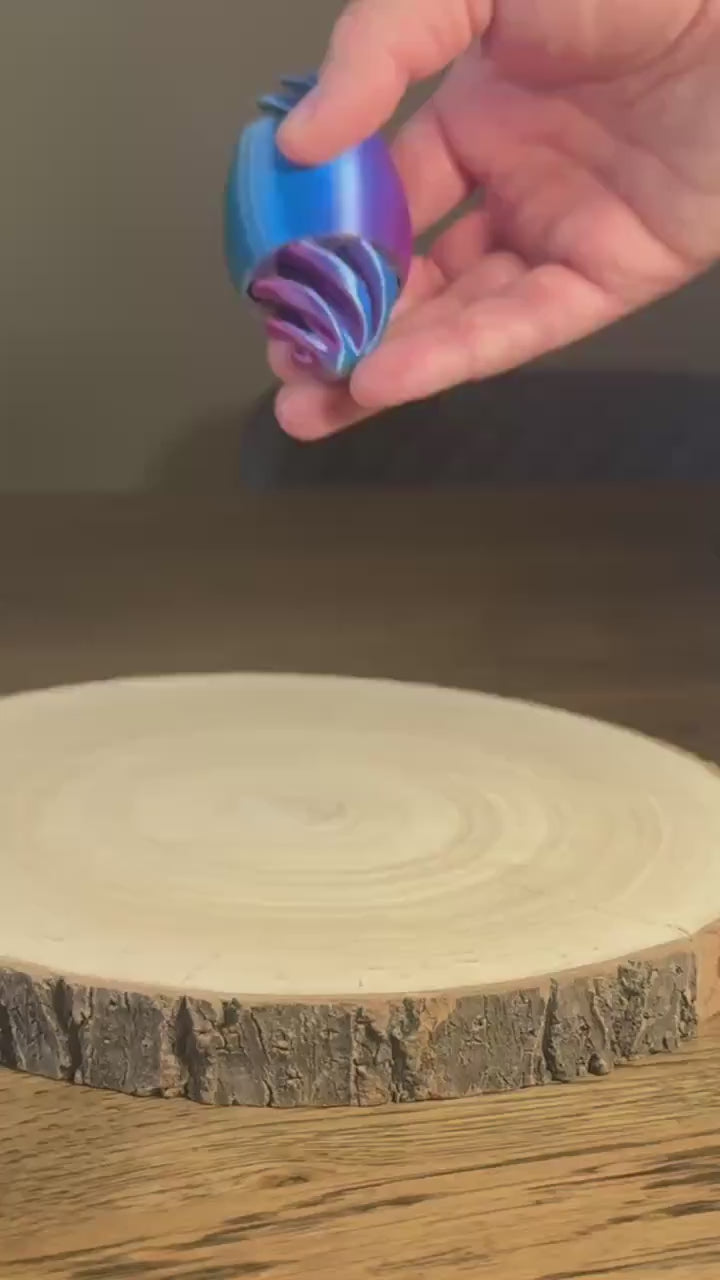 Medium 3D printed spiral egg fidget decor calming sensory gift idea ADHD focus ornament desk ASMR anxiety autism decoration