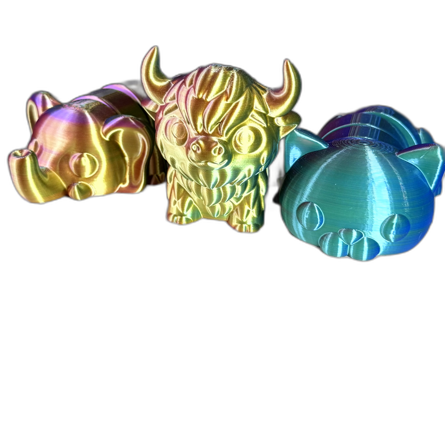 Articulated 3D Printed Mini Creatures – Iridescent Animal Fidget Toys