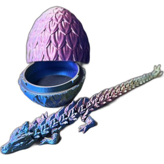 Petal Scaled Dragon Egg with Twist-Lock Shell & Articulated Dragon | Mythical Collectible Gift