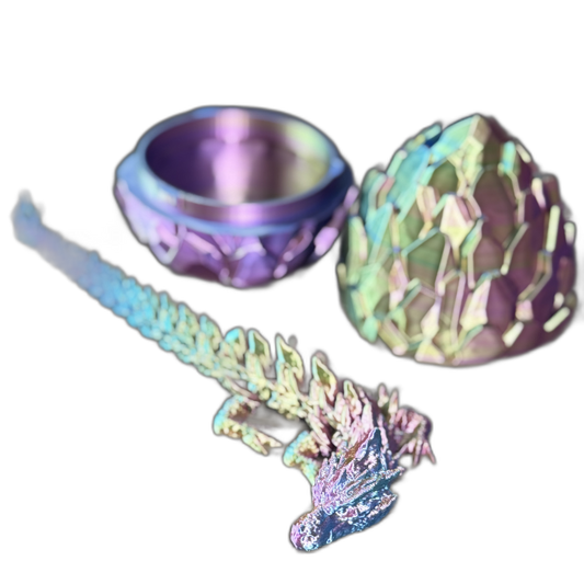 Crystal Dragon Egg with Twist-Open Shell & Articulated Dragon | Fantasy Display Gift