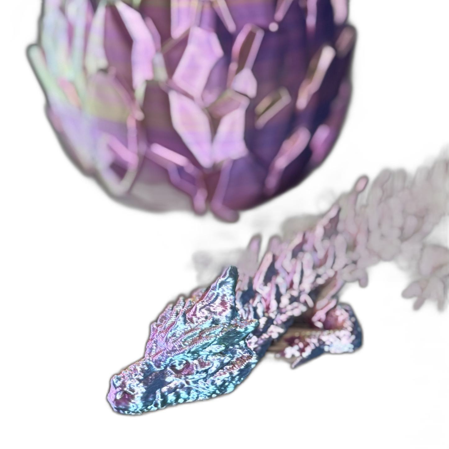 Crystal Dragon Egg with Twist-Open Shell & Articulated Dragon | Fantasy Display Gift