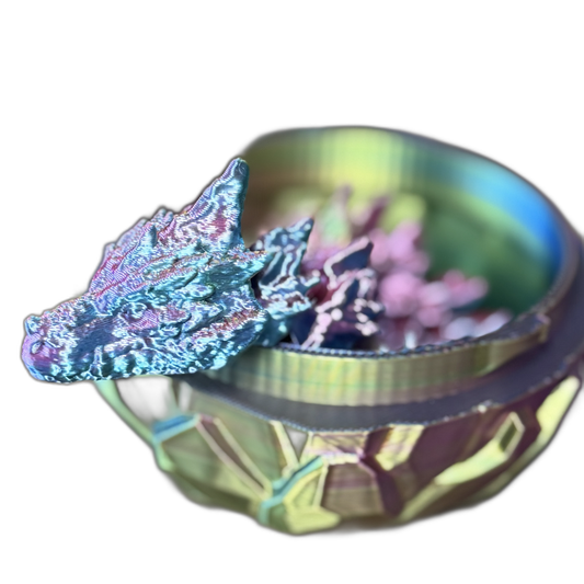 Crystal Dragon Egg with Twist-Open Shell & Articulated Dragon | Fantasy Display Gift
