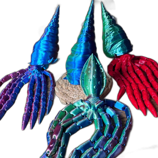 Wavy the Articulated 3D Squid with Removable Shell