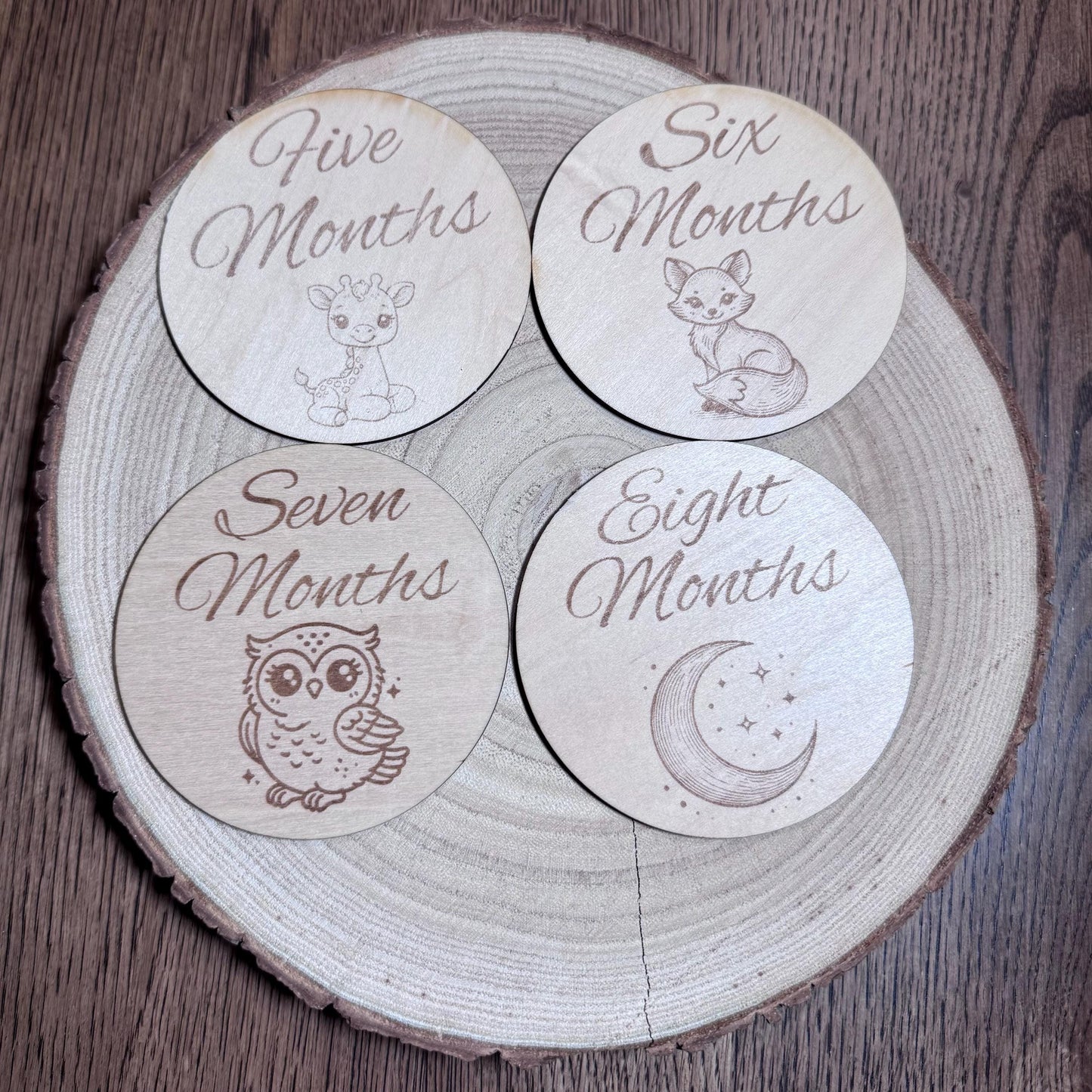 Baby Milestone Cards Set 1-12 Months | Animal Themed Monthly Photo Props | Newborn Gift | Baby Shower Present | Nursery Decor | Mothers Gift