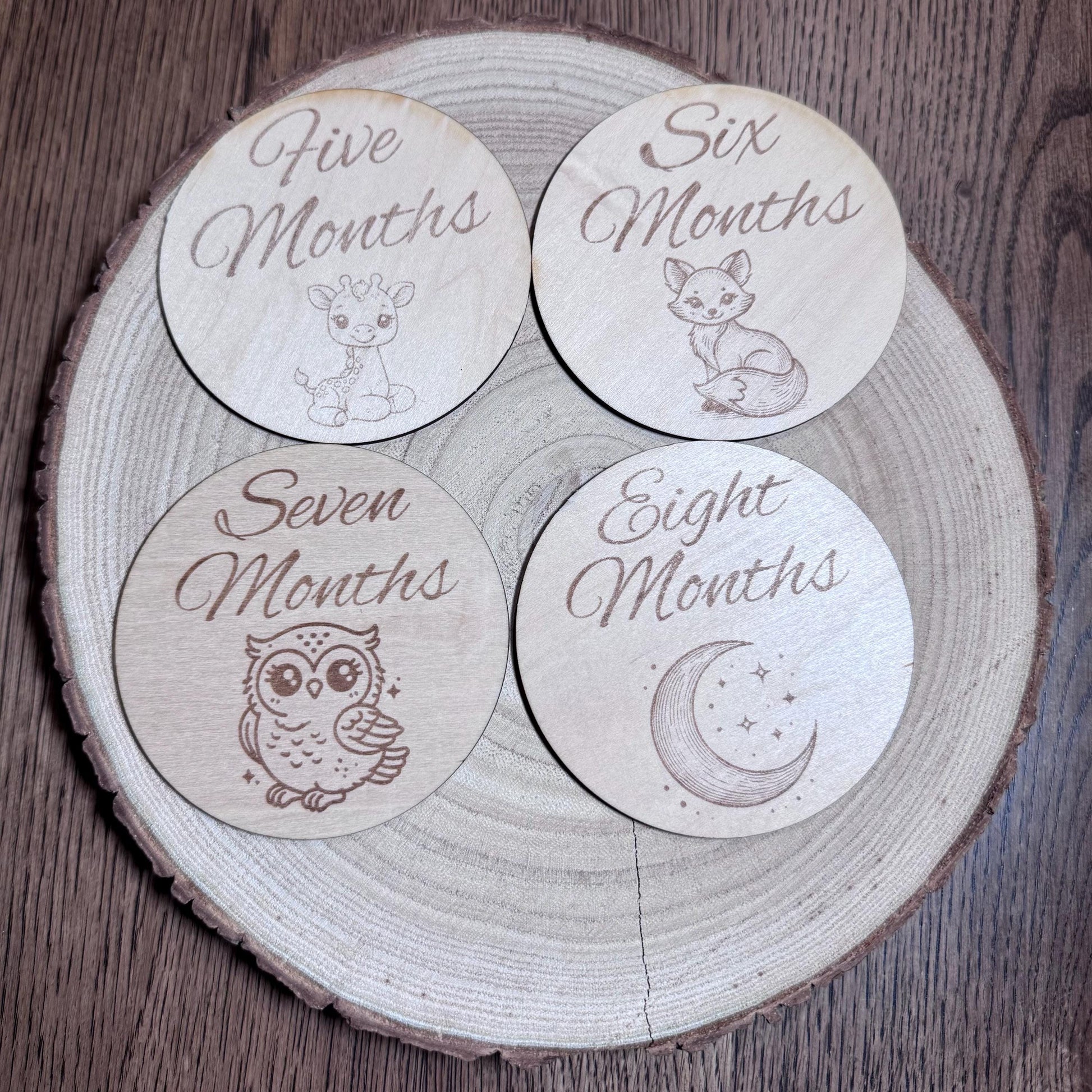 Baby Milestone Cards Set 1-12 Months | Animal Themed Monthly Photo Props | Newborn Gift | Baby Shower Present | Nursery Decor | Mothers Gift