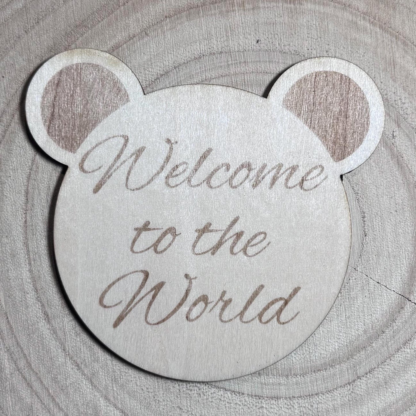 Teddy bear baby milestone discs wooden newborn photo props custom birth stats baby shower gift first time mom keepsake monthly markers