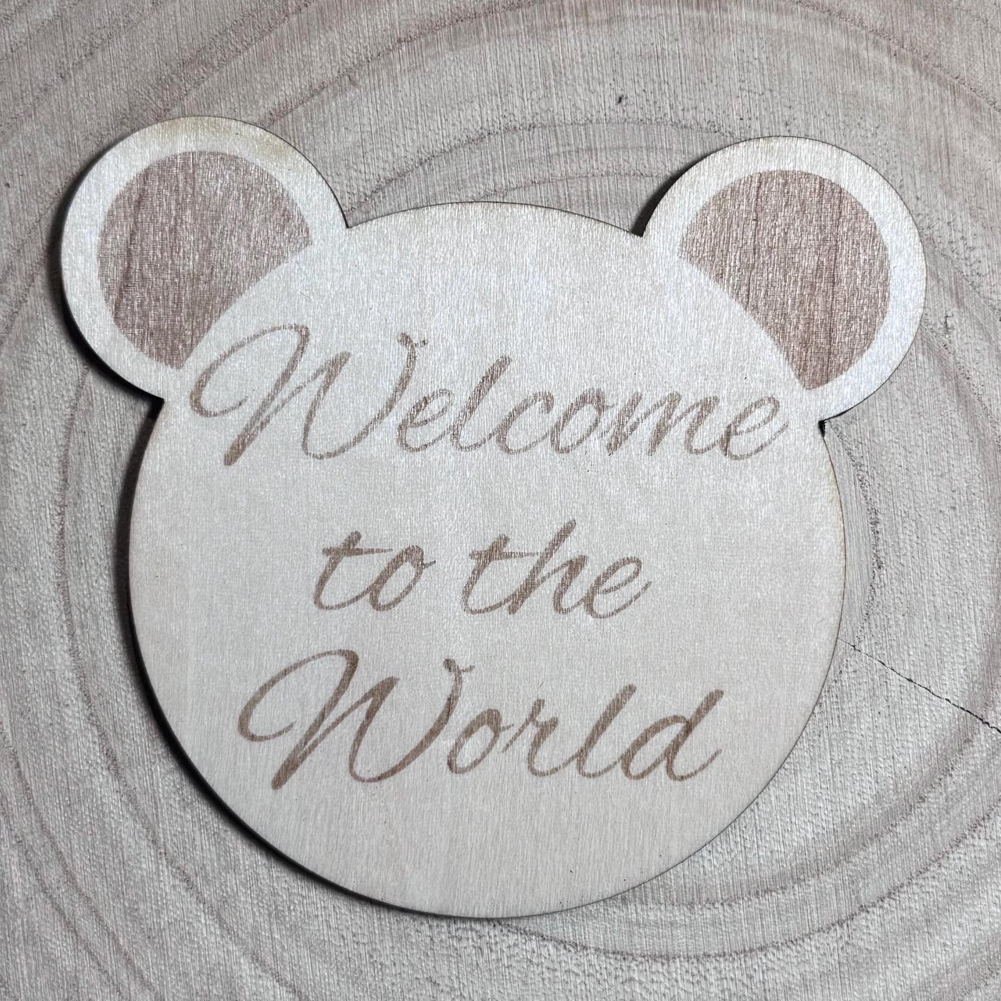 Teddy bear baby milestone discs wooden newborn photo props custom birth stats baby shower gift first time mom keepsake monthly markers