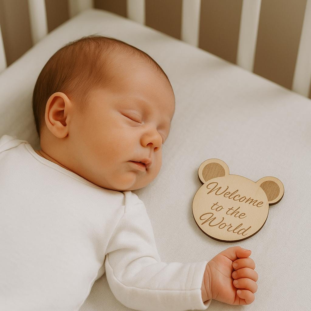 Teddy bear baby milestone discs wooden newborn photo props custom birth stats baby shower gift first time mom keepsake monthly markers