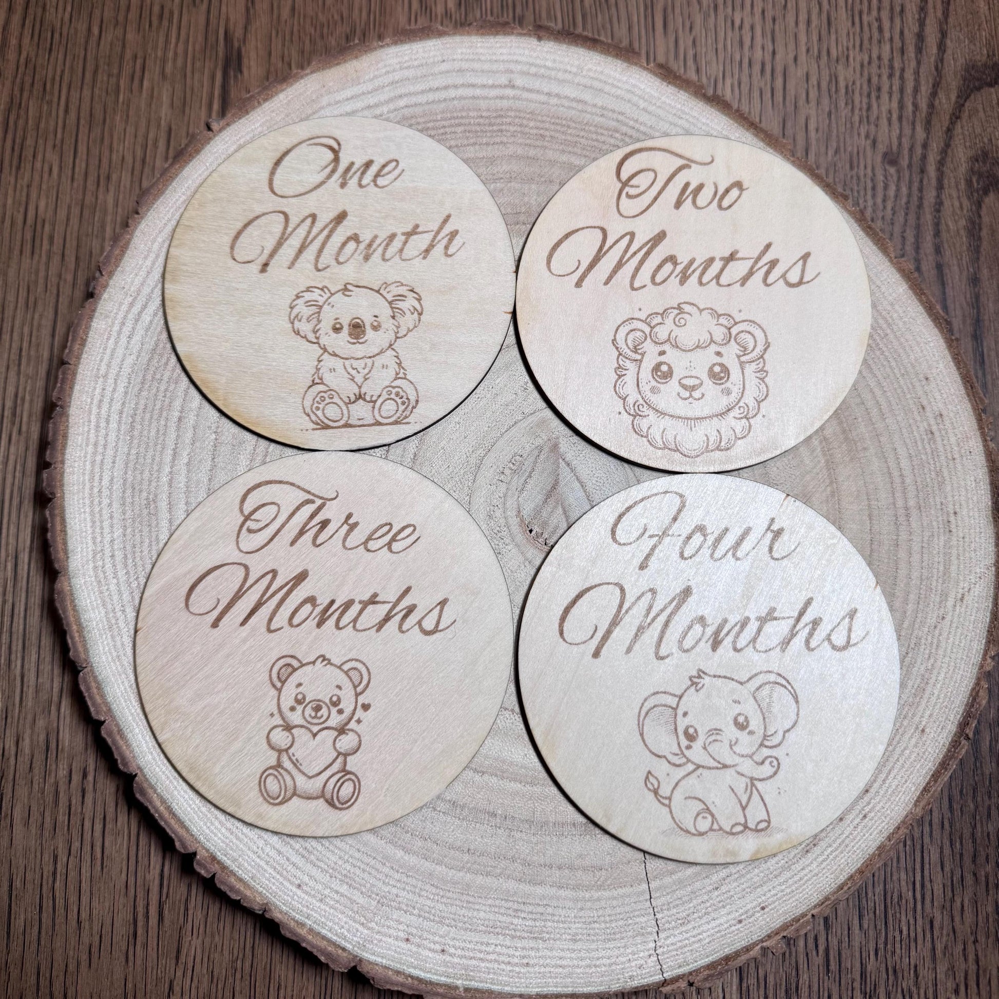 Baby Milestone Cards Set 1-12 Months | Animal Themed Monthly Photo Props | Newborn Gift | Baby Shower Present | Nursery Decor | Mothers Gift