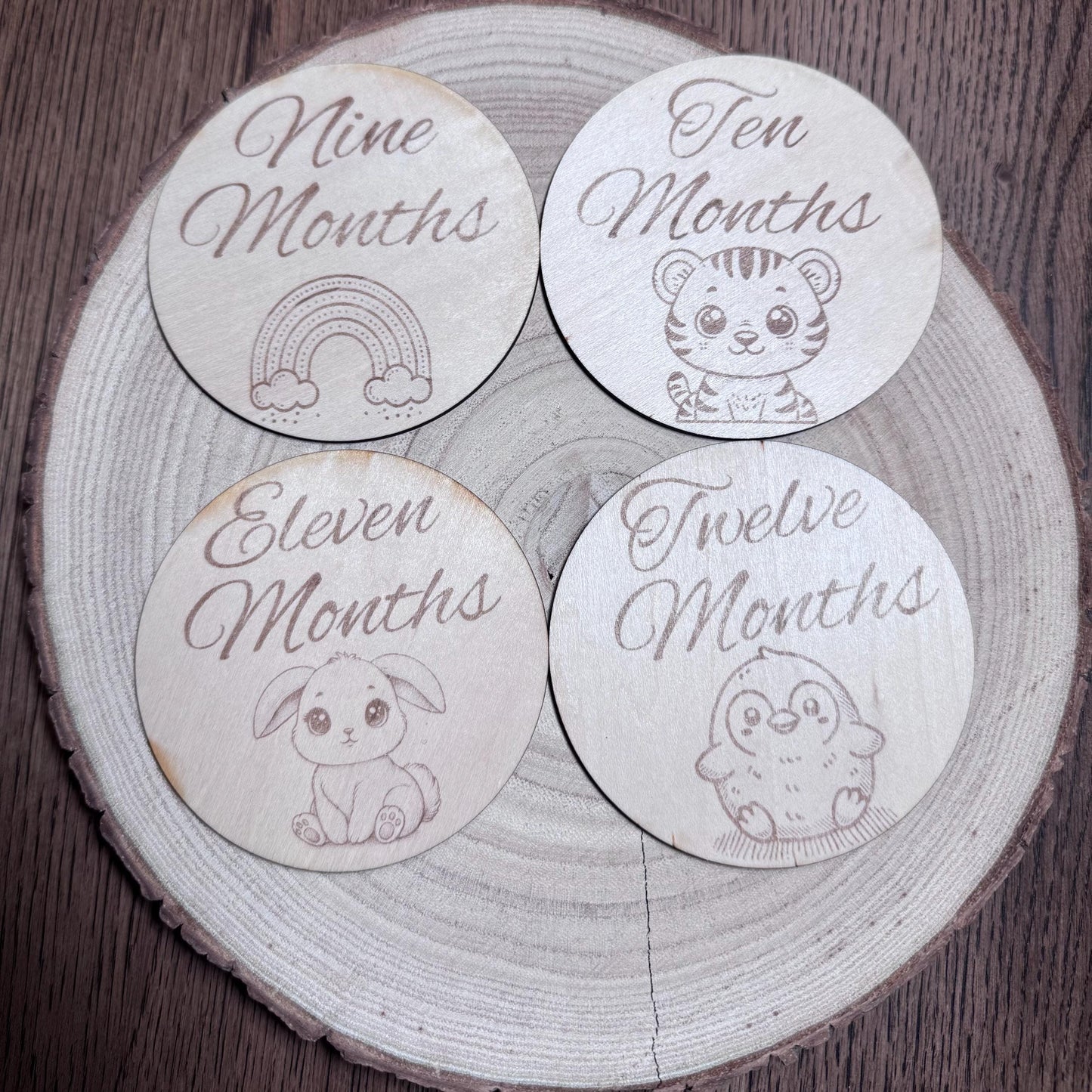 Baby Milestone Cards Set 1-12 Months | Animal Themed Monthly Photo Props | Newborn Gift | Baby Shower Present | Nursery Decor | Mothers Gift