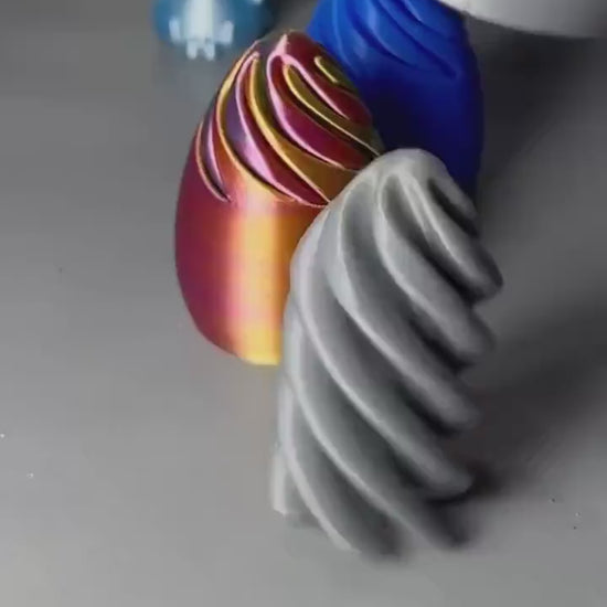 Small 3D printed spiral egg fidget decor sensory ornament gift idea ADHD autism ASMR desk focus calming object decoration