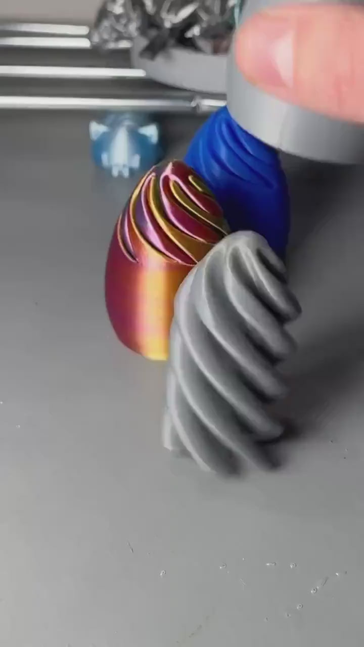Small 3D printed spiral egg fidget decor sensory ornament gift idea ADHD autism ASMR desk focus calming object decoration